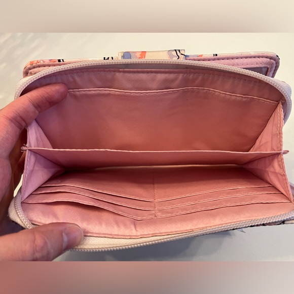 Women’s Vera Bradley floral wallet pink purple white gray - Picture 8 of 11